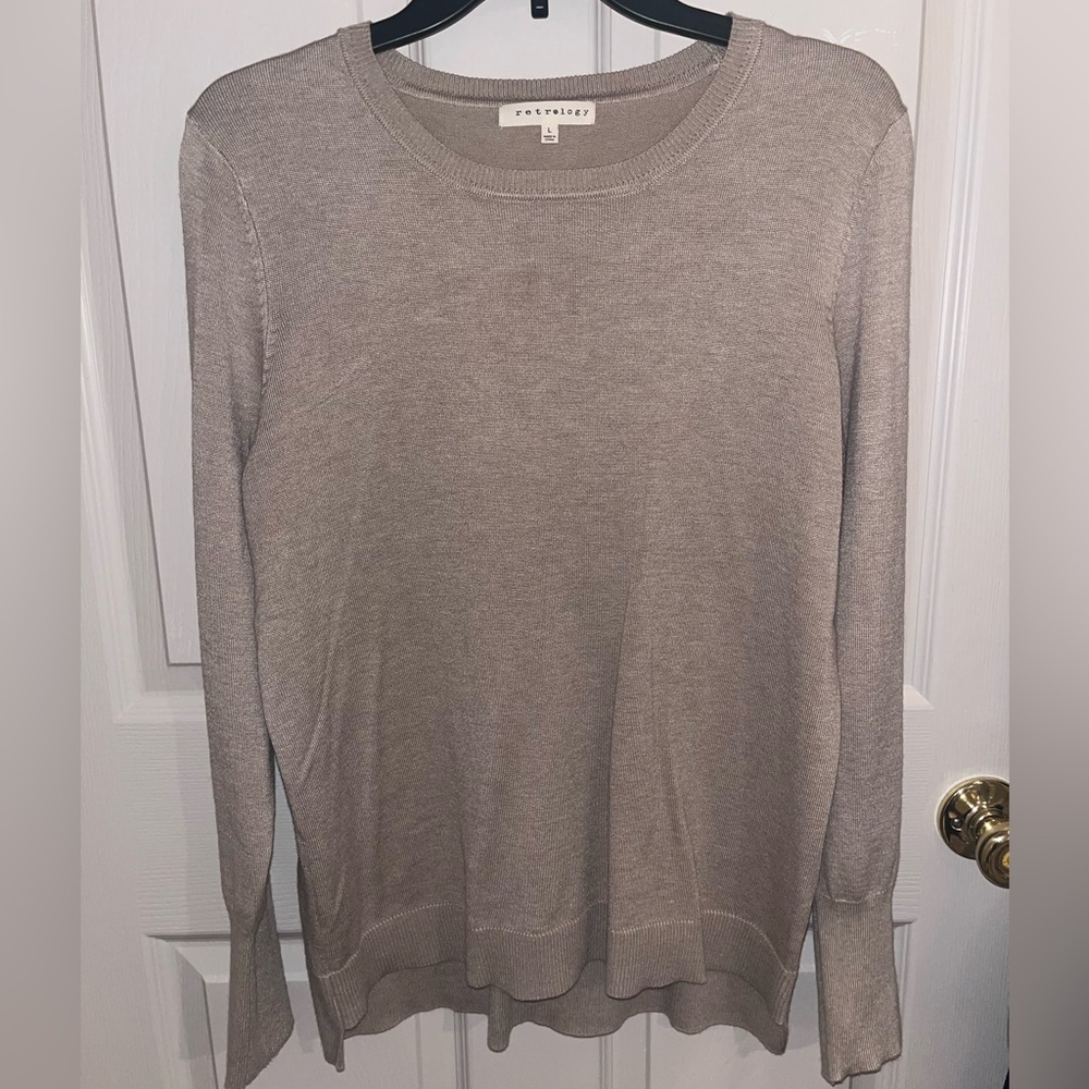 Women’s light tan sweater- large